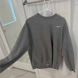 Nike Gray Heather Crewneck Sweatshirt with Swoosh